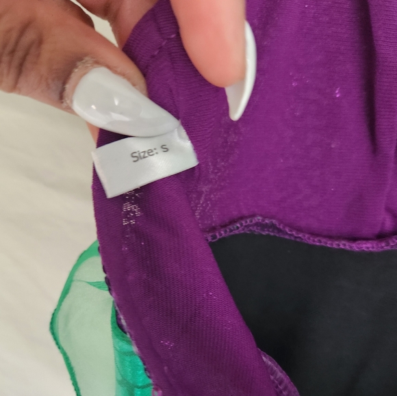 Womens Mermaid Green and Purple Strapless Dress - Picture 6 of 10